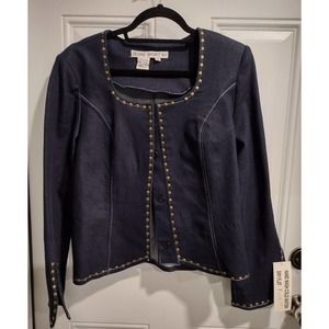 Devine Sport NY Denim Jacket (14) Studded NWT $129.95